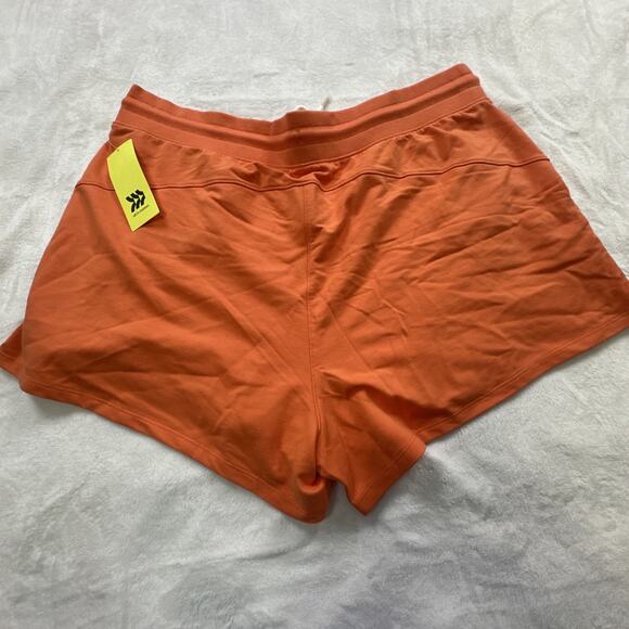 NWT All In Motion French Terry Mid Rise Shorts With Pockets Coral Orange Size 1X - Picture 5 of 11